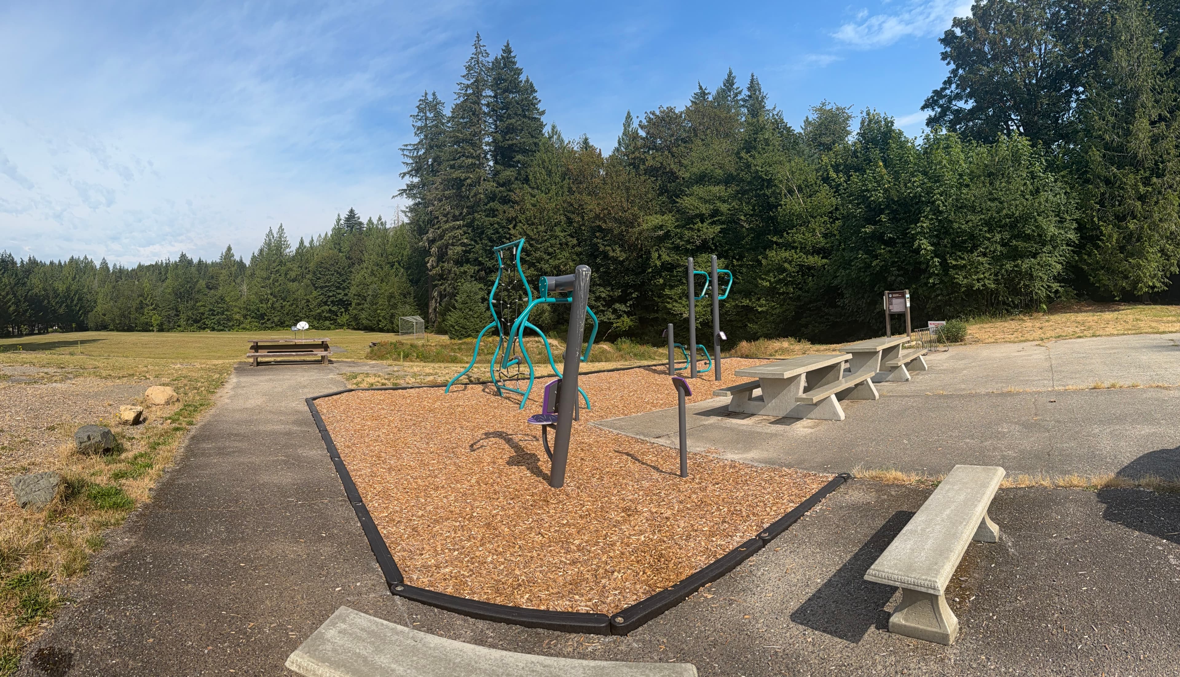 Outdoor fitness area at Maple Falls Community Park